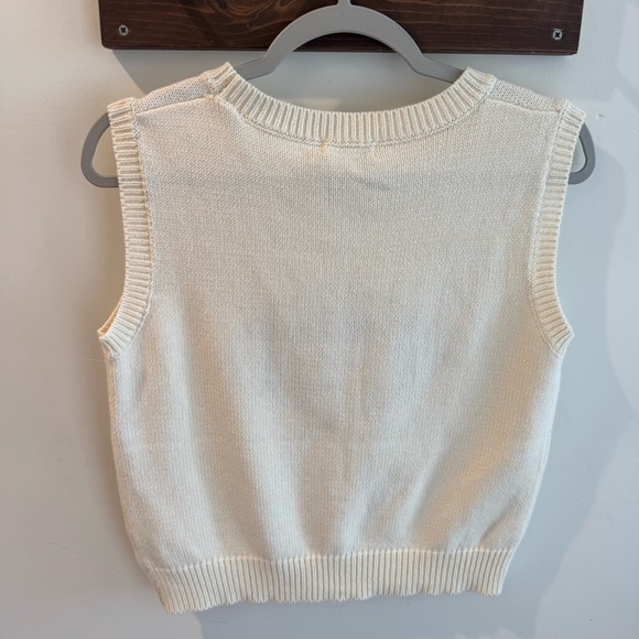 NWT Needii Sleeveless Cropped Rhinestone Football Sweater Large - Picture 6 of 9